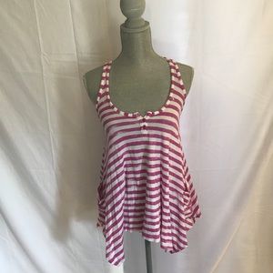 7 for All Mankind Fuscia/White Striped Shirt XS